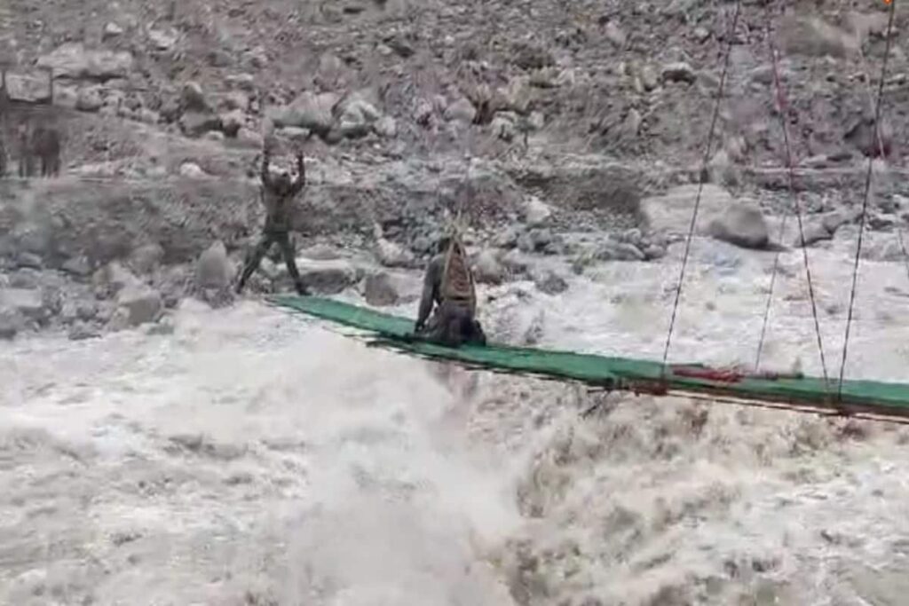 Watch: Indian Army Makes 150-foot Long Suspension Bridge In 48 Hours In Rain-hit Sikkim