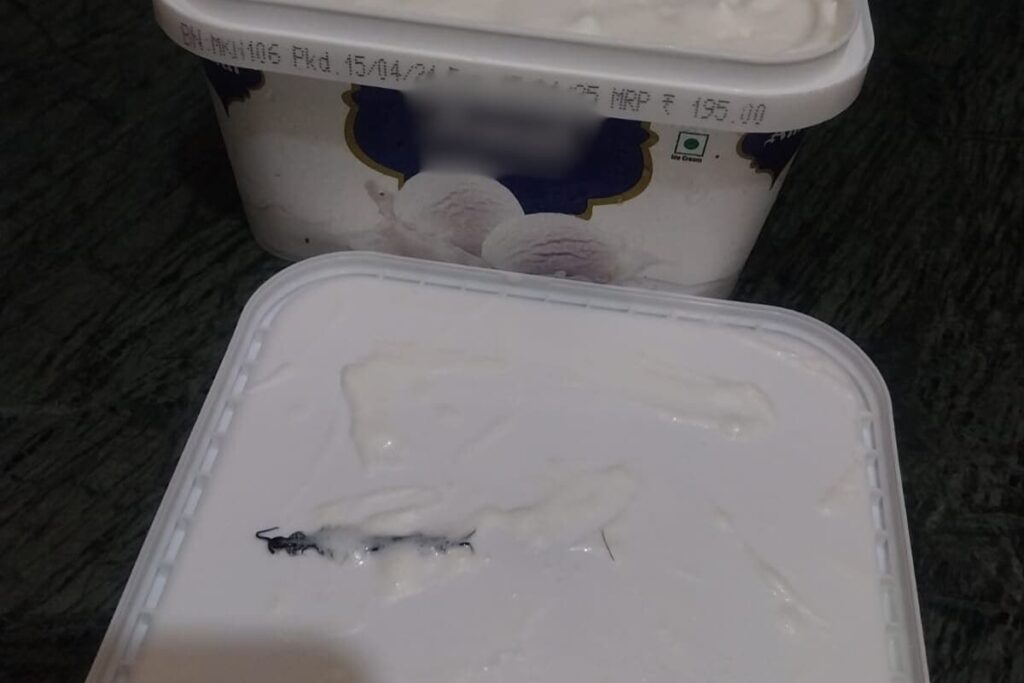 Watch: Noida Woman Claims To Find Centipede In Ice Cream Tub Ordered Online