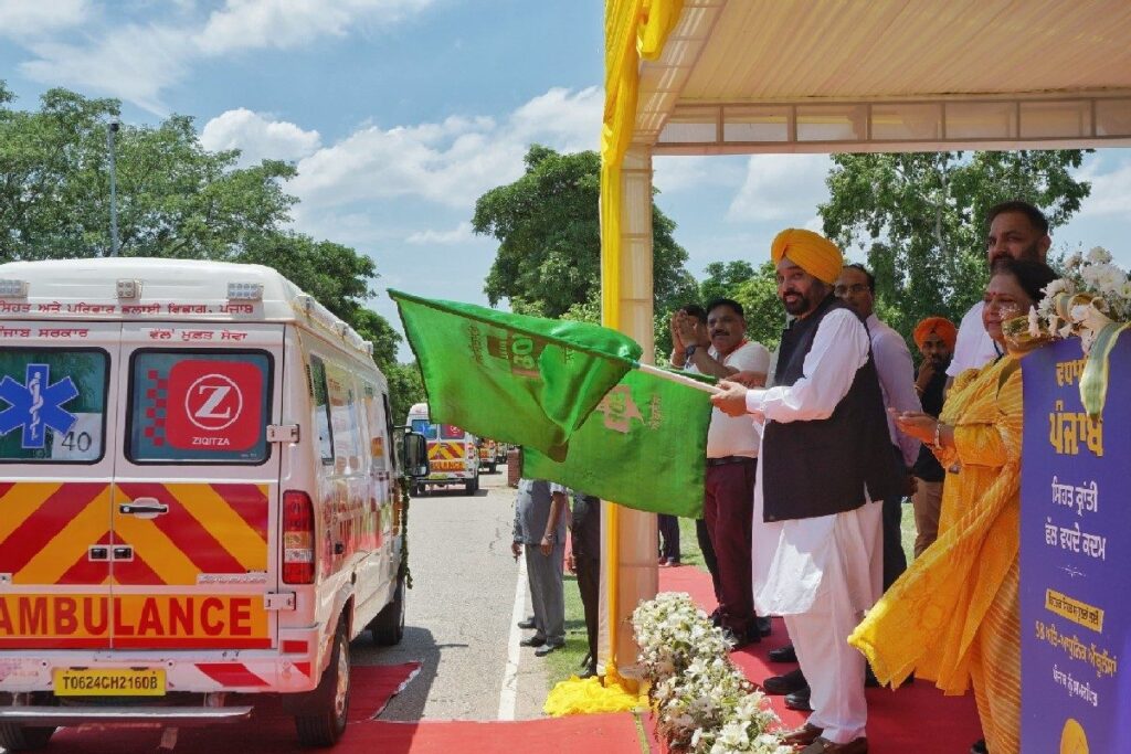 Punjab CM Bhagwant Mann Flags Off Hi-Tech Ambulances That Can Be Tracked In Real-Time