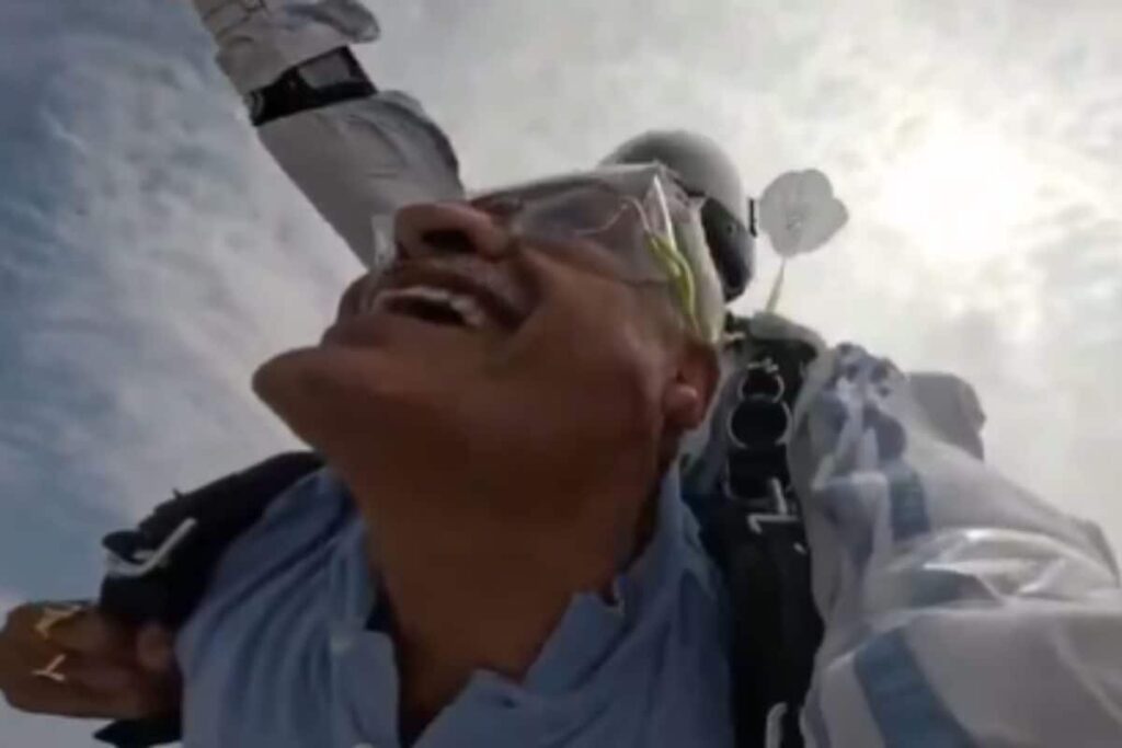 Union Minister Gajendra Singh Shekhawat Takes To Skies On World Skydiving Day | Video