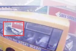 Biker Critical After Speeding School Bus Hits Several Vehicles In Haryana's Hisar | On Cam