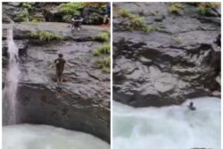 Video: Man Washed Away By Strong Currents of Pune Waterfall Days After 5 Drown Near Lonavala