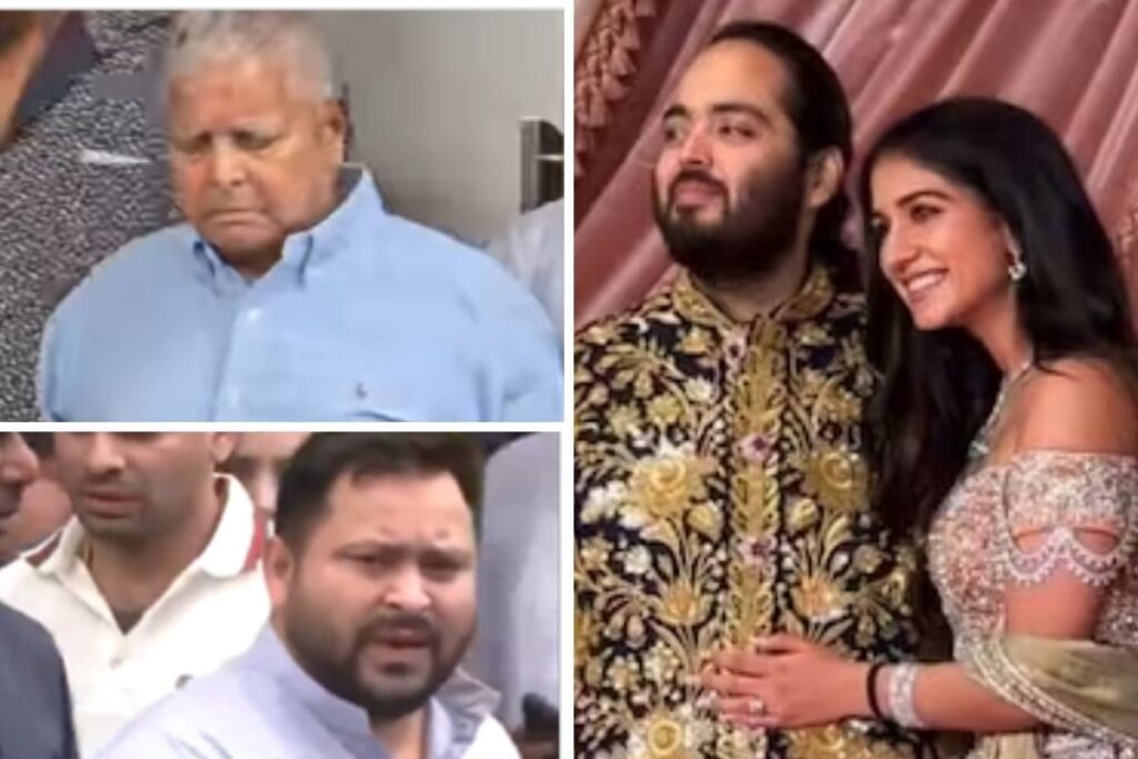 Lalu Prasad, Son Tejashwi In Mumbai For Anant Ambani-Radhika Merchant Wedding