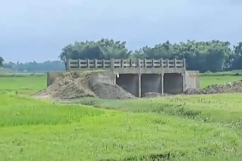 35-Foot Long Bridge Built At Rs 3 Crore In Bihar Standing Alone In Open Field With No Roads On Either Side