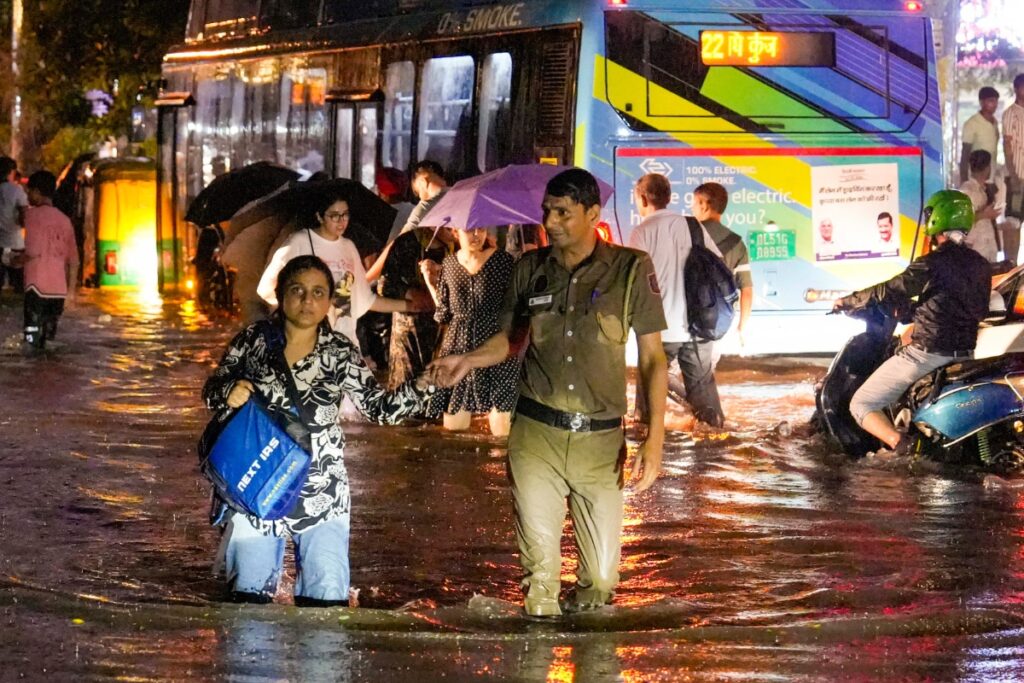 Traffic Snarls In Delhi-NCR As Rains Trigger Waterlogging; Several Feared Trapped After 2-Storey House Collapses