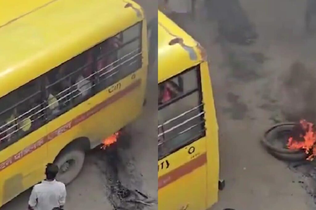 Mob Tries To Set School Bus With Children On Fire During Bharat Bandh In Bihar | Video