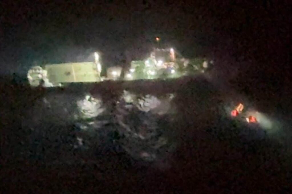 Indian Coast Guard Rescues 11 From Sinking Ship On Way To Port Blair In Swift Night Operation | Watch
