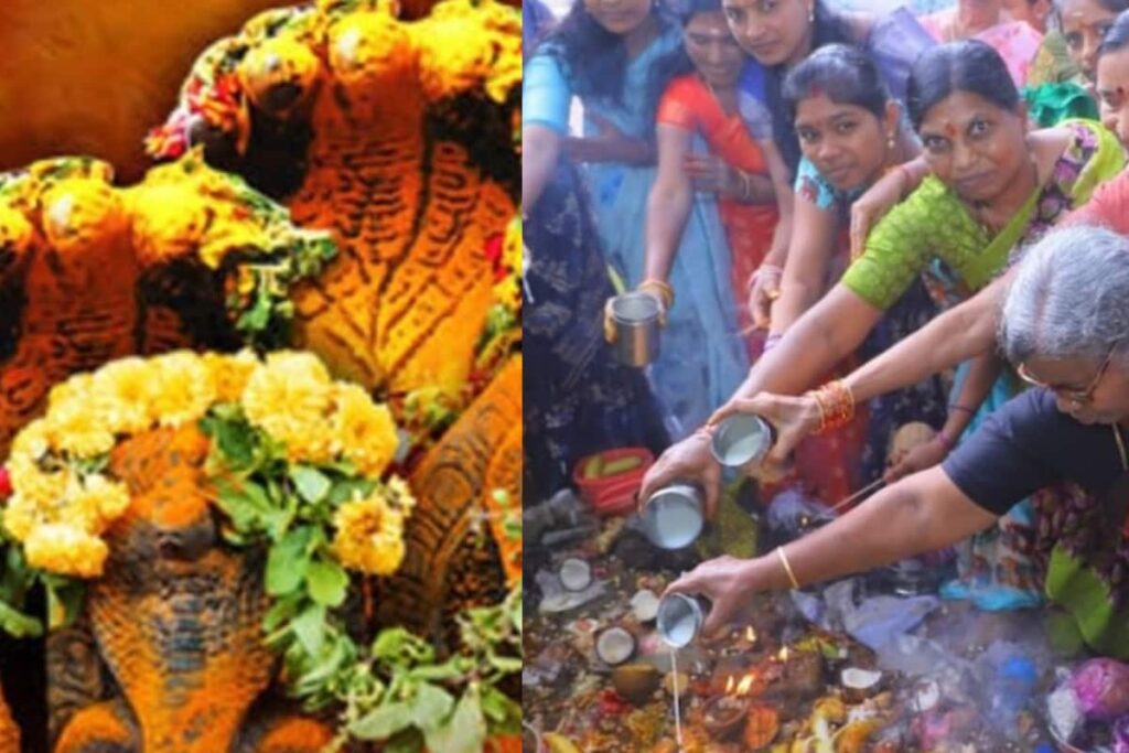 In Telangana’s Nizamabad, Women Devotees Follow A Special Ritual On Nag Panchami
