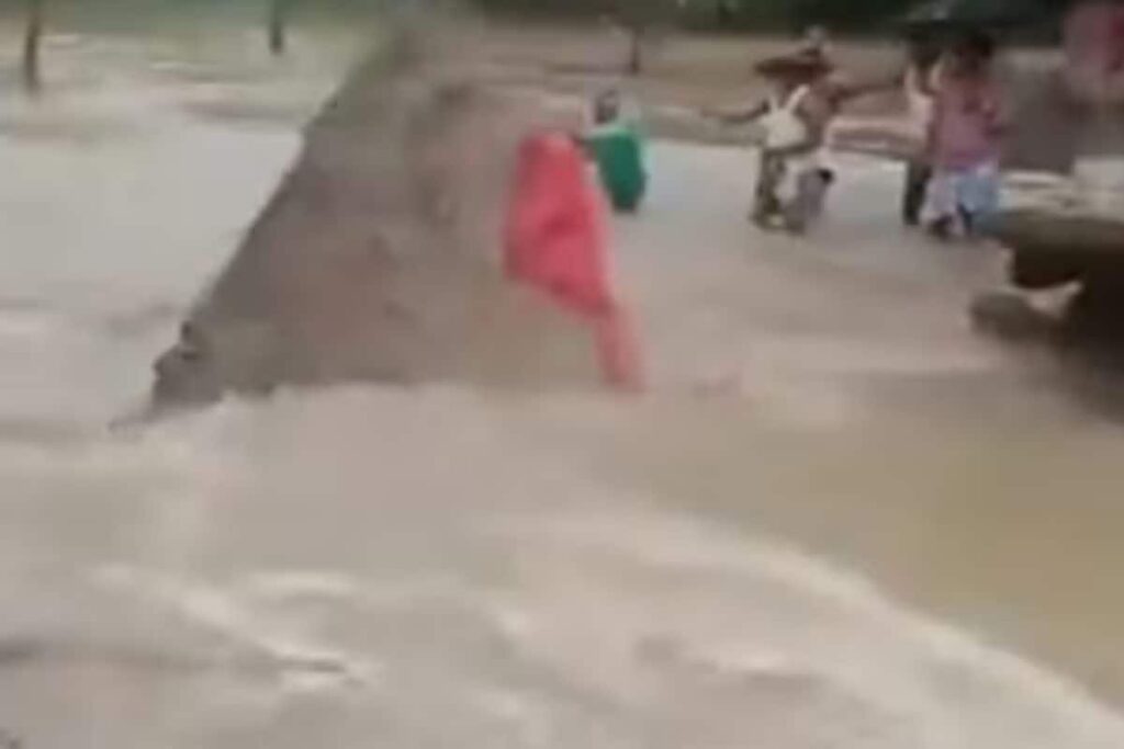 In Bengal's Malda, Motorcyclist Narrowly Escapes Death As Culvert Collapses