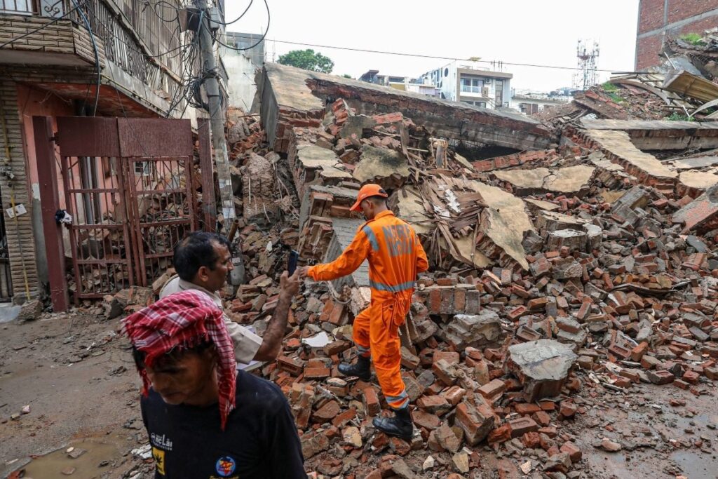 Two-storey Building Collapses In Delhi's Model Town, 3 Injured