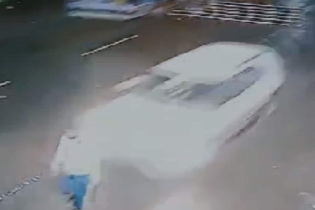 On Cam | Pedestrian Thrown Into Air After Speeding Car Hits Him In Maharashtra's Kolhapur; Driver Flees Spot