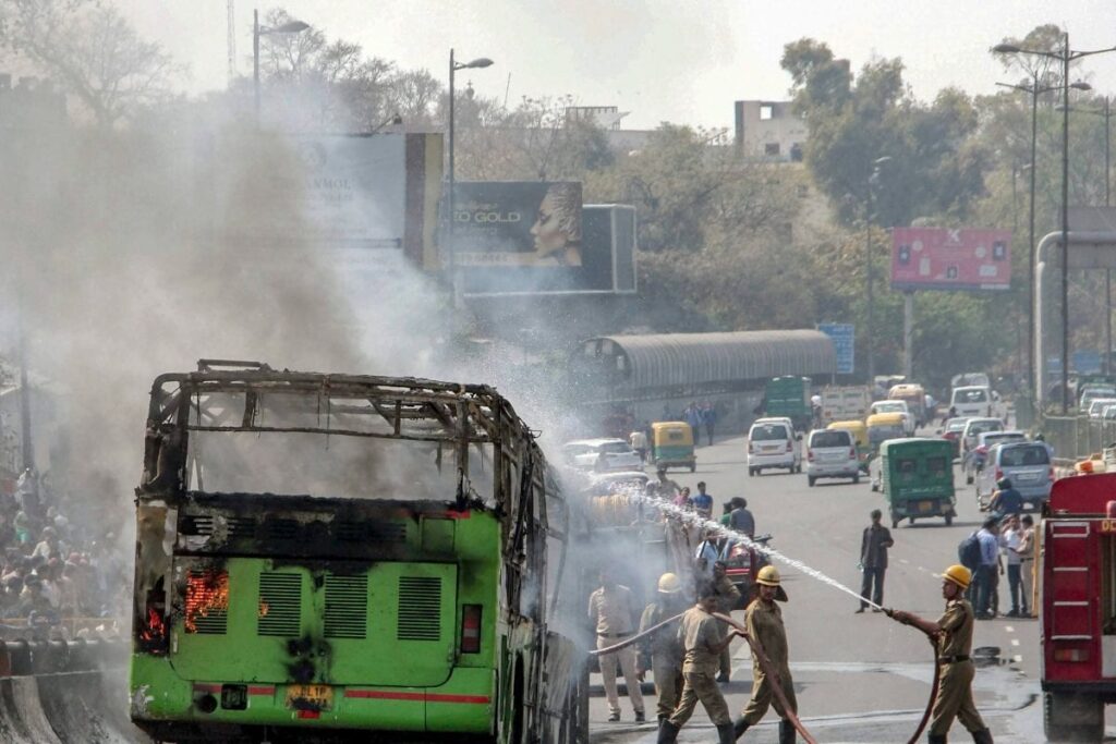 Delhi: All 50 Passengers Rescued After DTC Bus Catches Fire Mid-Route In Jagatpuri