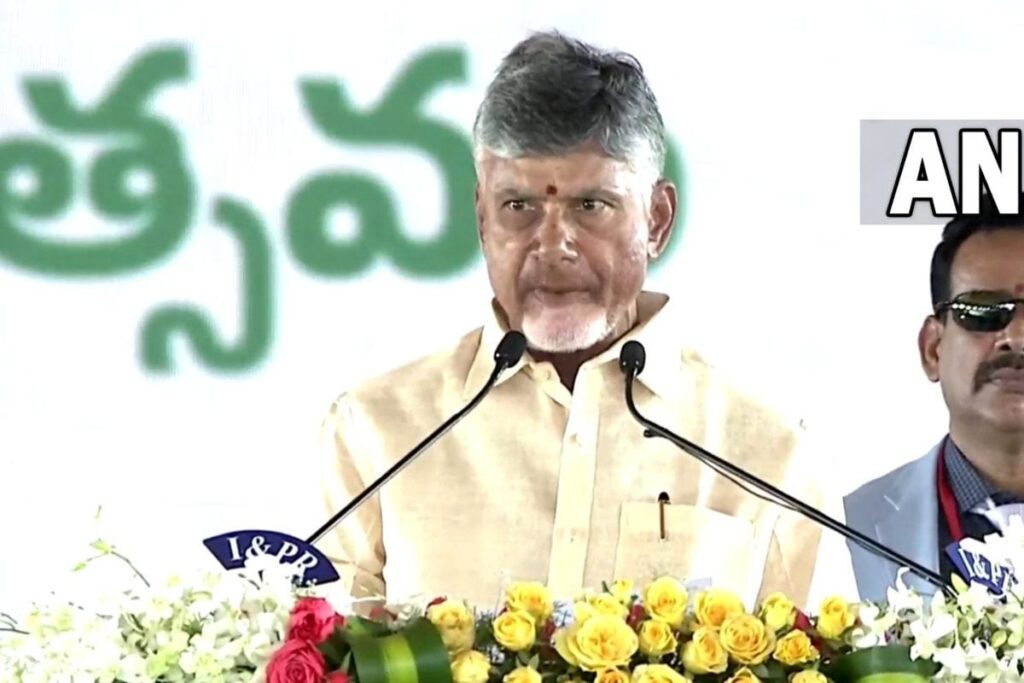 Andhra CM Naidu Unfazed By Speeding Train During Flood Inspection In Vijayawada | Watch