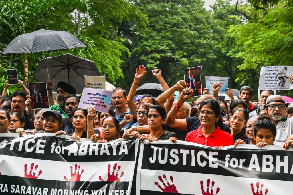 Woman Flashed During Kolkata Protest Against Trainee Doctor's Rape-Murder