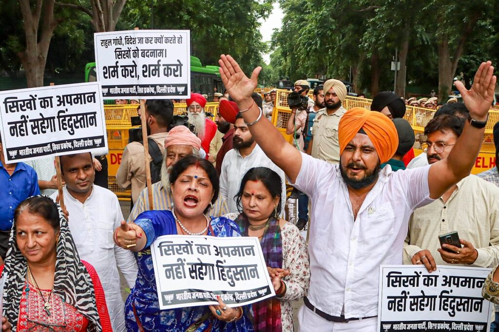 Delhi BJP Sikh Cell Protests Near Rahul Gandhi's Residence, Demand Apology Over His Remarks