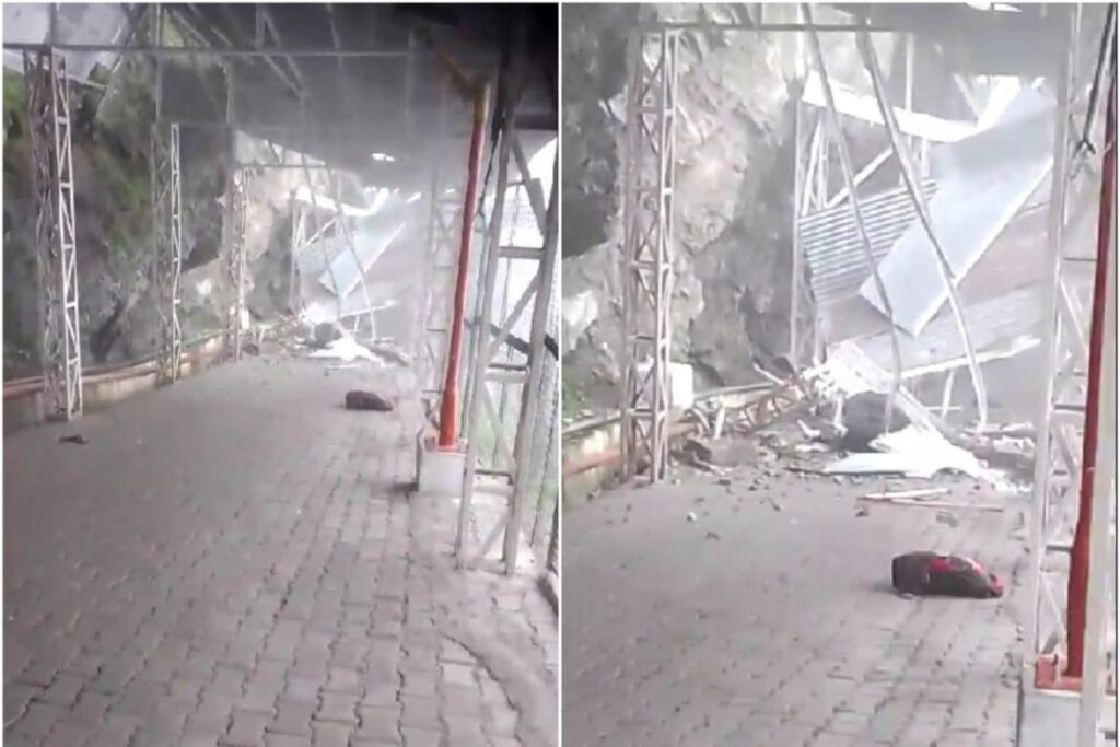 Landslide Hits Vaishno Devi Track In Jammu And Kashmir's Katra, One Dead | Video