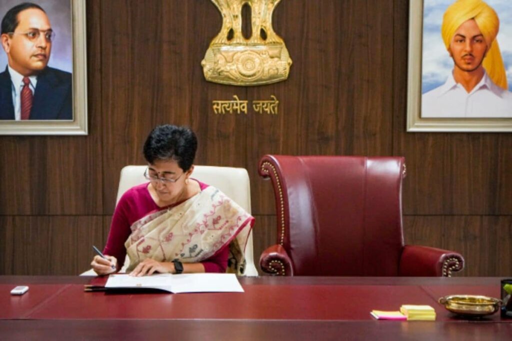 'Like Ramayana's Bharat Did...': Delhi CM Atishi Sits Next To Kejriwal's Empty Chair, BJP Calls It Drama