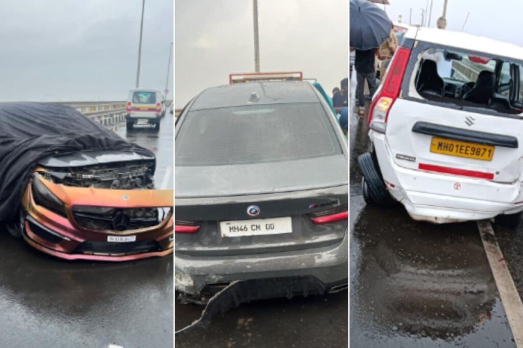 Mercedes, BMW Racing On Bandra-Worli Sea Link Crash Into Wagon R, No Injuries Reported