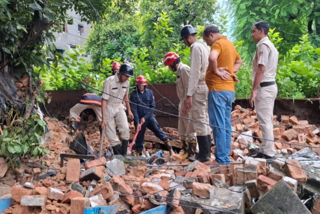 House Wall Collapses in Delhi's Nabi Karim Area, Two Rescued