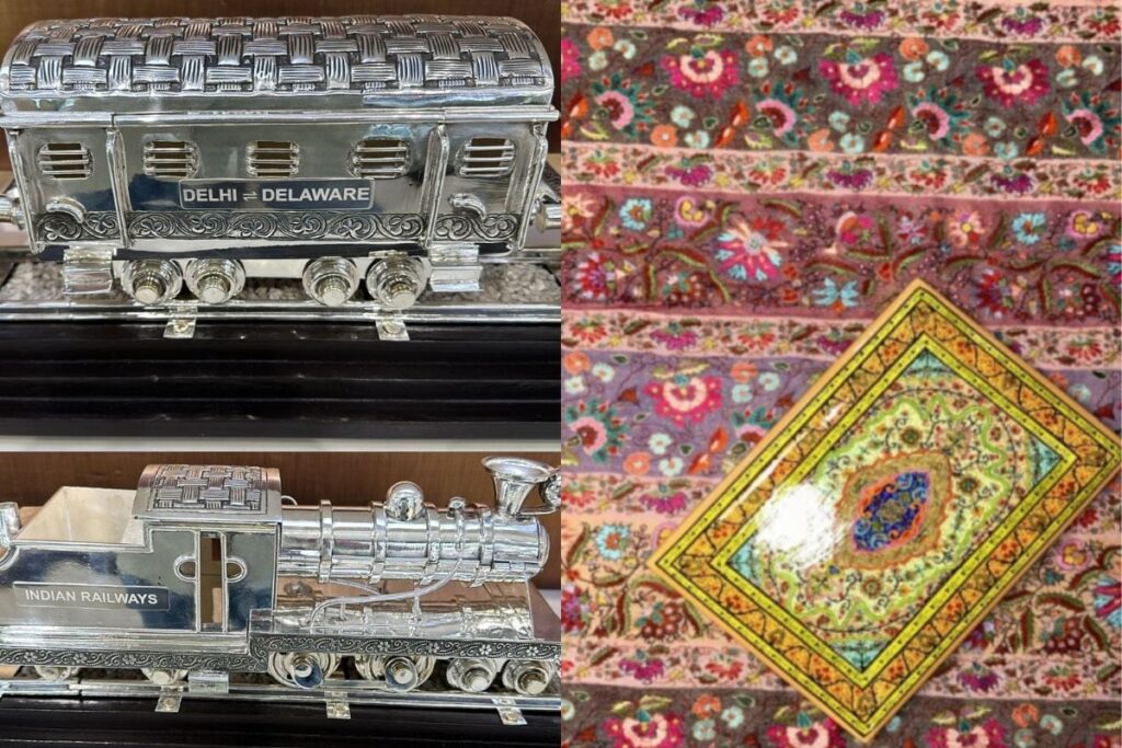 Modi In US: PM Gifts Biden 'Delhi-Delaware' Antique Silver Train, Pashmina Shawl For First Lady