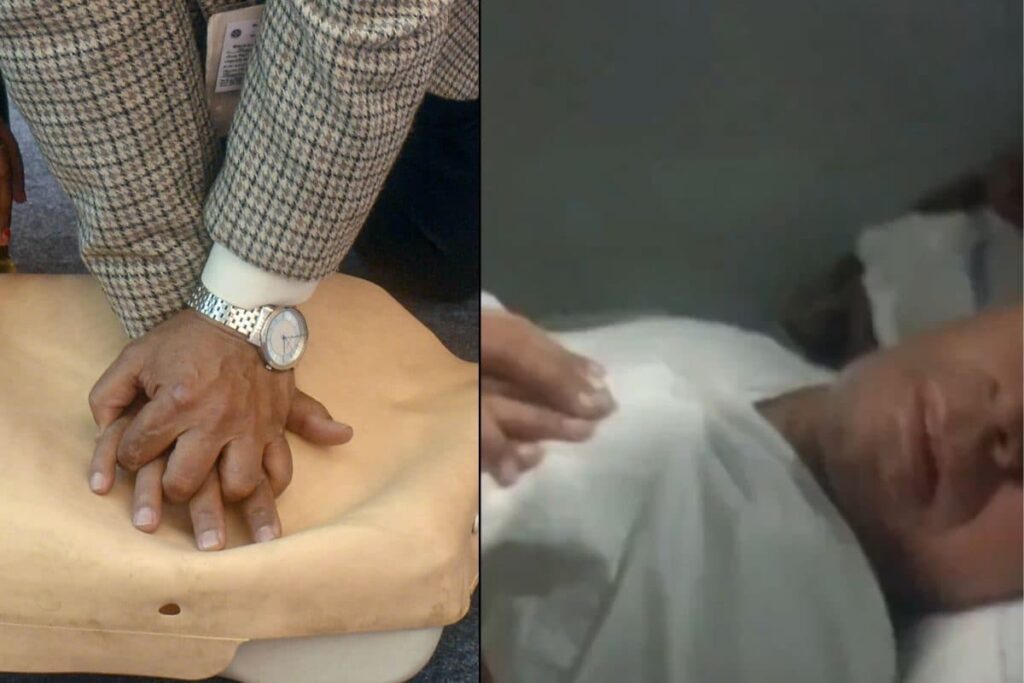 Senior Citizen Suffers Heart Attack In Train, Ticket Examiner's Timely CPR Revives Him | Video