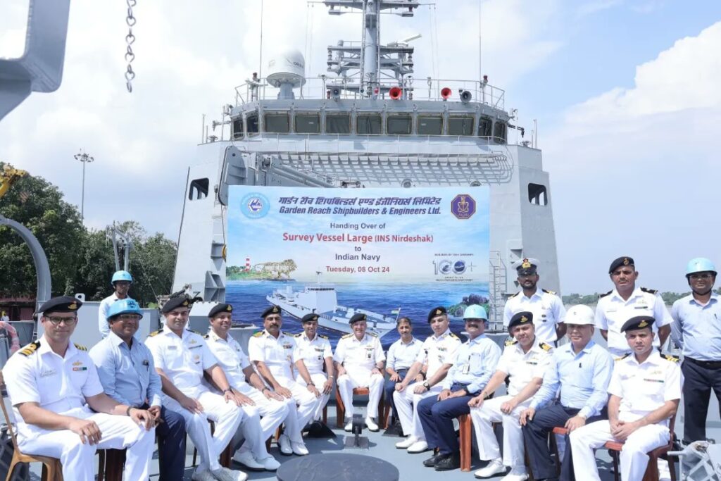GRSE Deliver INS Nirdeshak, Second Survey Vessel to Indian Navy