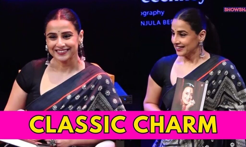 Vidya Balan Looks Timelessly Elegant In A Black Saree At Ila Arun’s Book Launch