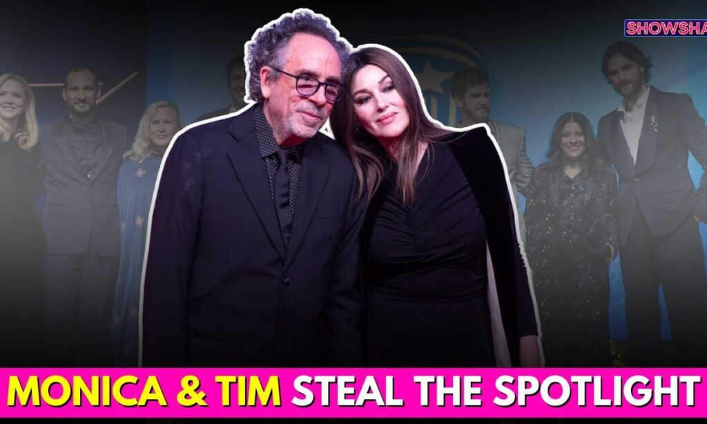 Monica Bellucci Stuns In A Dramatic Black Caped Gown As She Joins Tim Burton At MIFF | N18G