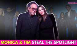 Monica Bellucci Stuns In A Dramatic Black Caped Gown As She Joins Tim Burton At MIFF | N18G