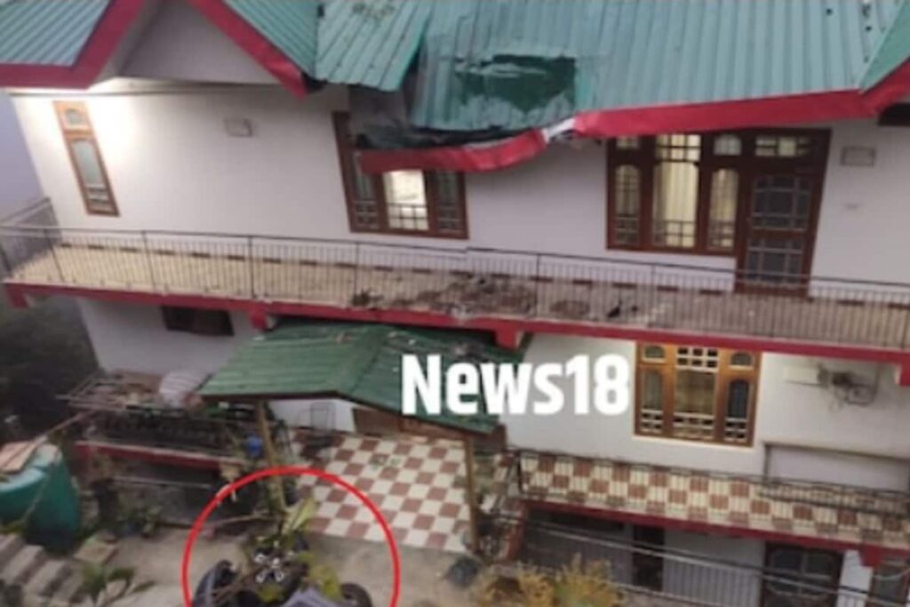 Car Flies Off Highway To Roof Of Retired DSP's House in Mandi, 4 Injured