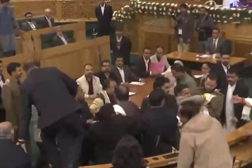 Massive Drama Unfolds in J&K Assembly As MLAs Engage In Scuffle Over Article 370 | Video