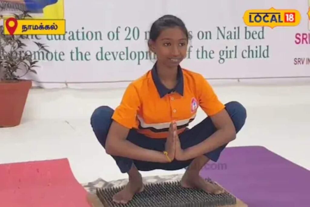 Class 7 Student In Tamil Nadu Sets World Record With Yoga On Nails