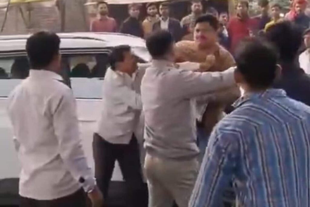 Caught On Cam: Mob Assaults Varanasi Cop In Front Of Family