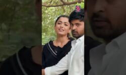 Rashmika Mandanna Sports Casual Black Oversized Sweater With A Bun! | N18S #shorts #viralvideos