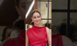 No One Does Red As Ananya Panday, Pairs Backless Red Jumpsuit With Sleek Bun | N18S #shorts #viral