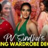 PV Sindhu’s Wedding Looks: From Metallic Blue Dress To Red Kanjivaram Saree & Sparkling Green Gown