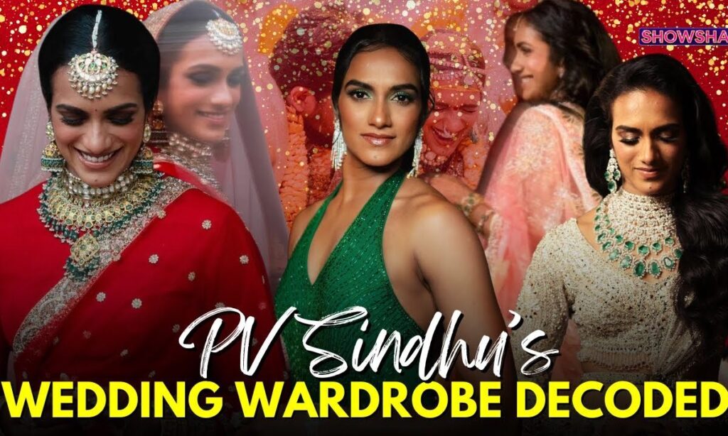 PV Sindhu’s Wedding Looks: From Metallic Blue Dress To Red Kanjivaram Saree & Sparkling Green Gown