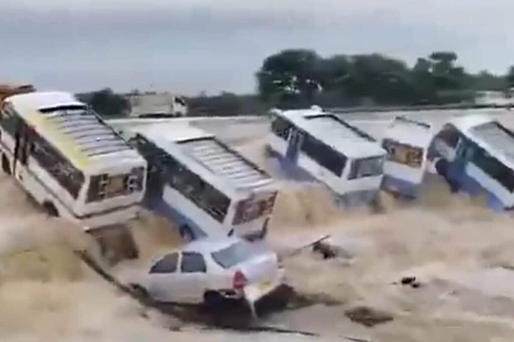 Cyclone Fengal: Buses Swept Away By Floodwaters As Storm Wreaks Havoc In Tamil Nadu | Video