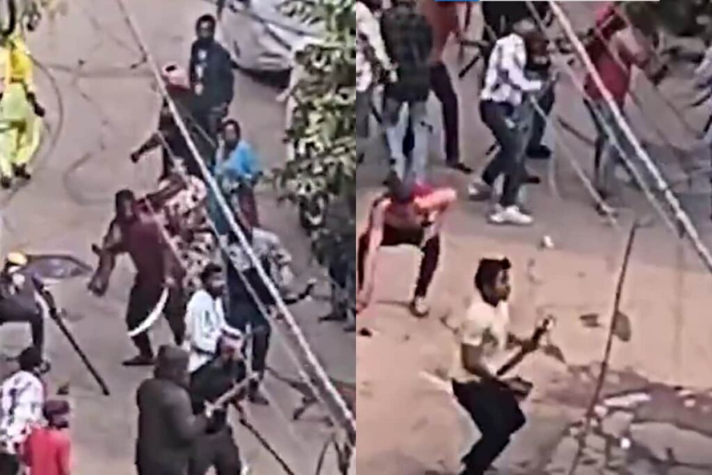 Bhopal Violent Clash: Groups Attack Each Other With Sticks, Wield Swords; 6 Injured | Video