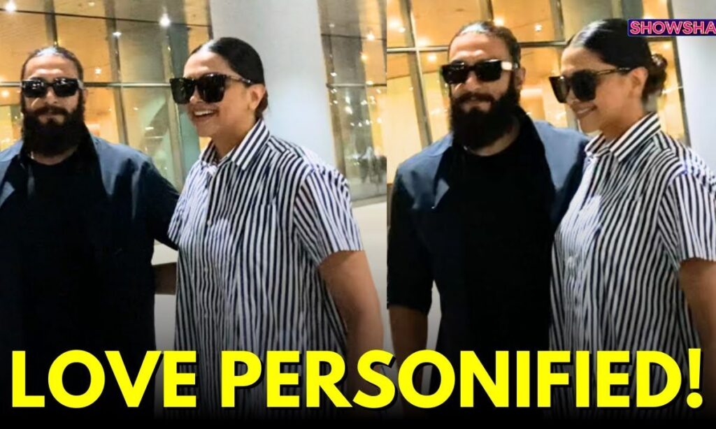 Deepika Stuns In Stripes, While Ranveer Rocks Casual Cool At Mumbai Airport