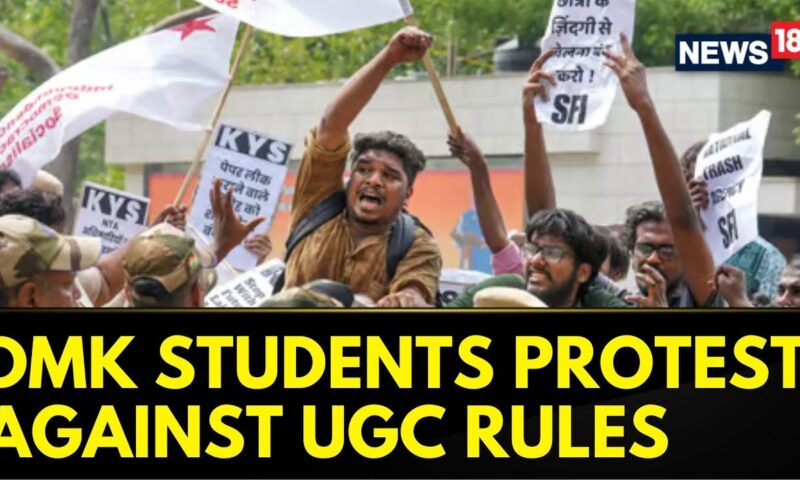 Tamil Nadu News | DMK Students Wing Holds Protest Against UGC Draft Guidelines | News18