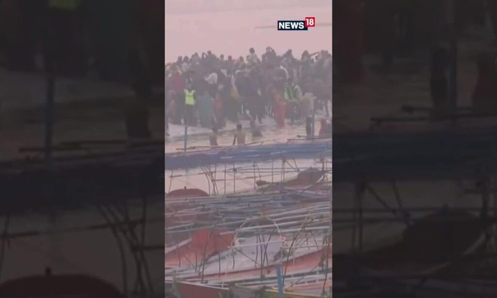 Braving The Chill, Devotees Take A Sacred Dip At Triveni Sangam In Prayagraj #Mahakumbh2025 N18S