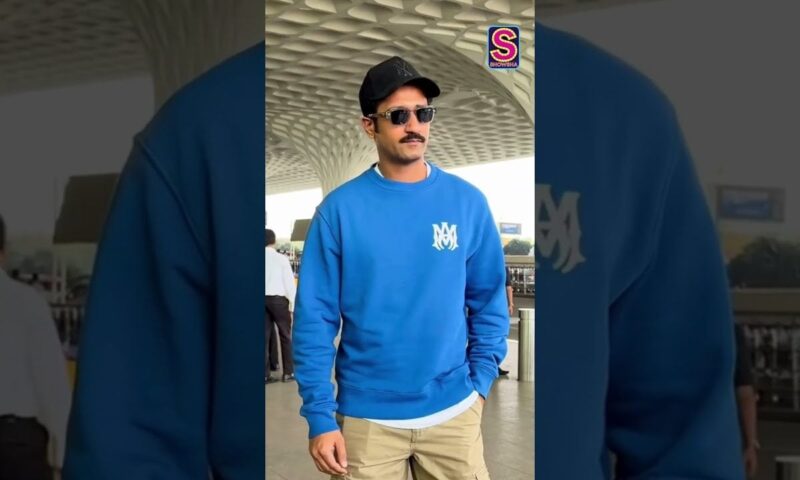 Vicky Kaushal Arrives At Mumbai Airport In A Blue Amiri Sweatshirt & Brown Pants | Celebrity | N18S