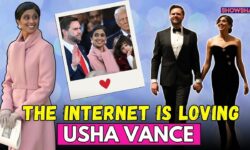 Usha Vance's Loved Up Pic With Her Husband JD Vance At Swearing-In Goes Viral; So Does Her Pink Look