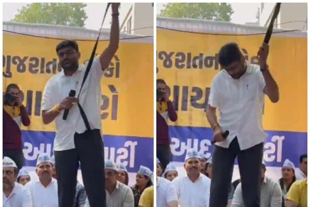 AAP's Gopal Italia Flogs Himself In Surat As Penance For Failing Victims In BJP-Ruled Gujarat | Video