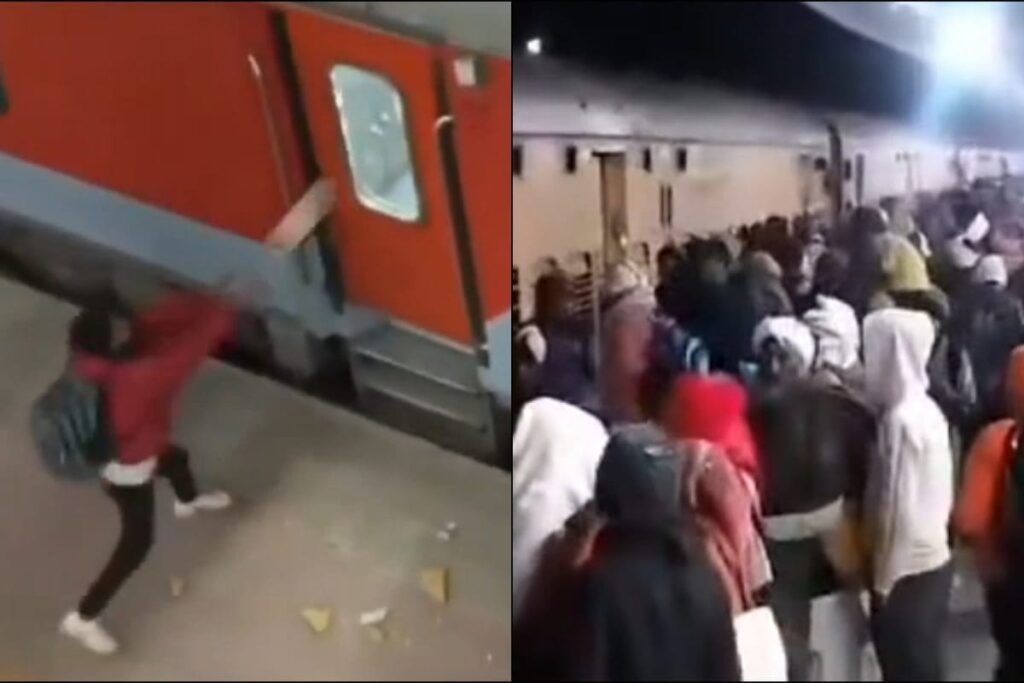 Maha Kumbh-Bound Passengers Hurl Stones At Special Train From Jhansi After Finding Doors Locked