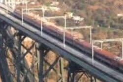 Watch: First Trial Run Of Vande Bharat Train On World's Highest Rail Bridge In J&K