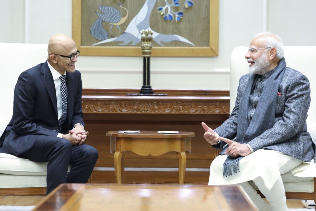 PM Modi Meets Microsoft CEO Satya Nadella, Discusses AI And Innovation