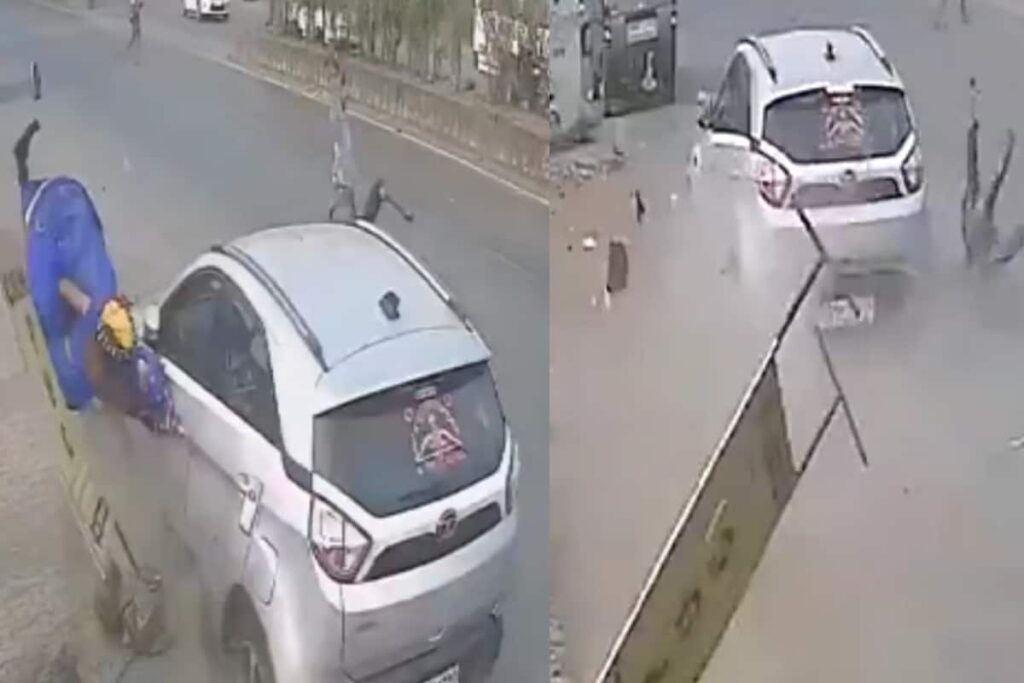 On Cam | Pedestrian Killed, Another Injured After Speeding Car Rams Into Them In Navi Mumbai; Driver Held