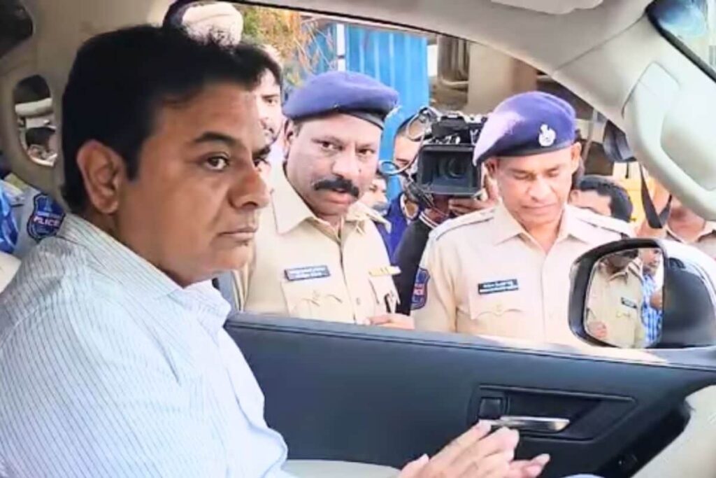 KTR Refuses To Go Inside ACB Office Without Lawyer, Returns Without Inquiry Amid High Drama